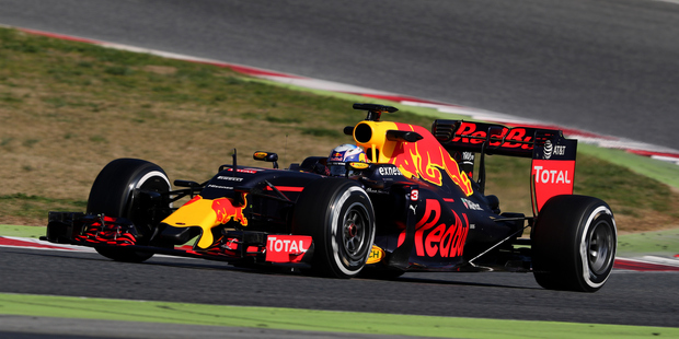 Daniel Ricciardo drives during day two of F1 winter testing at Circuit de Catalunya. Photo / Getty Images