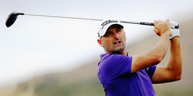 Michael Hendry playing at the 2016 New Zealand Open at The Hills. Photo / Getty Images