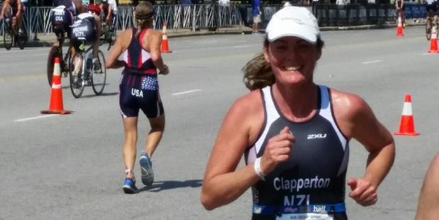 Jackie Clapperton at the 2015 Chicago ITU World Age Group Championships. Photo / Supplied