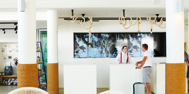 The lobby at the QT Hotel, Port Douglas.