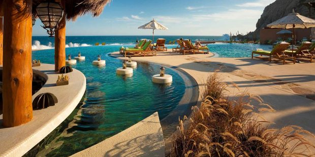 The pool at The Resort at Pedrega, Cabo San Lucas, Mexico.