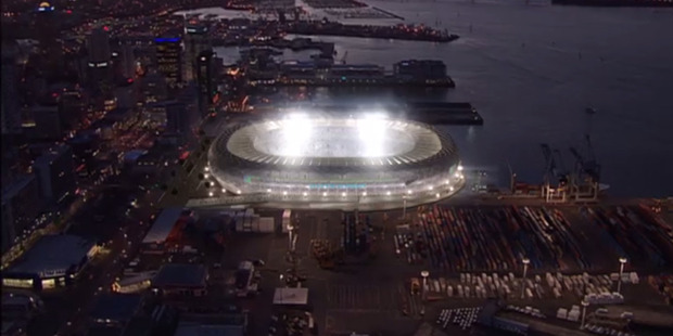 A proposed waterfront stadium for Auckland City. Photo / Supplied