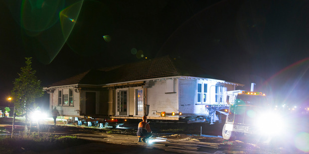 The historic Commander's house on the move. Photo / Supplied