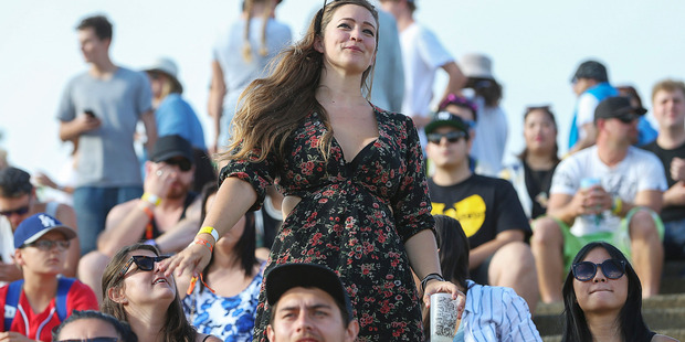 Malaika Meder, 27, dancing to Action Bronson at the inaugural Auckland City Limits festival at Western Springs. Photo / Chris Louft