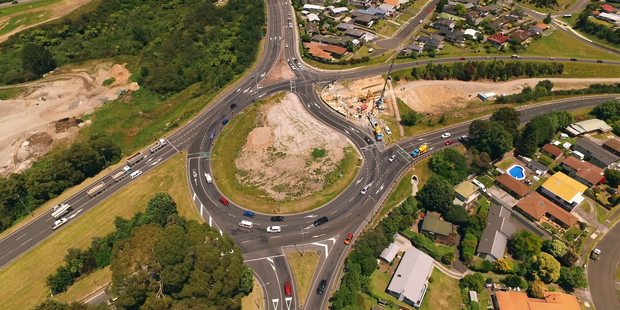 Maungatapu intersection. The contaminated site is located at Hammond St, in the top left of this picture.