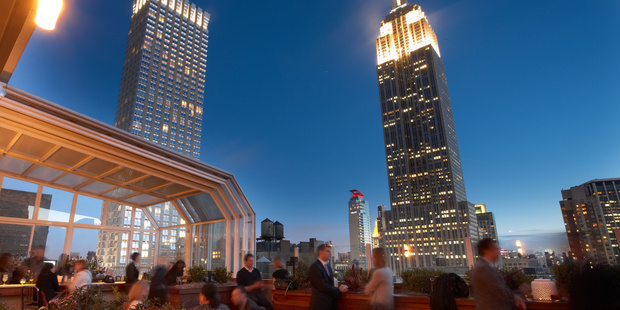 The rooftop bar at the Strand Hotel. Photo / Supplied
