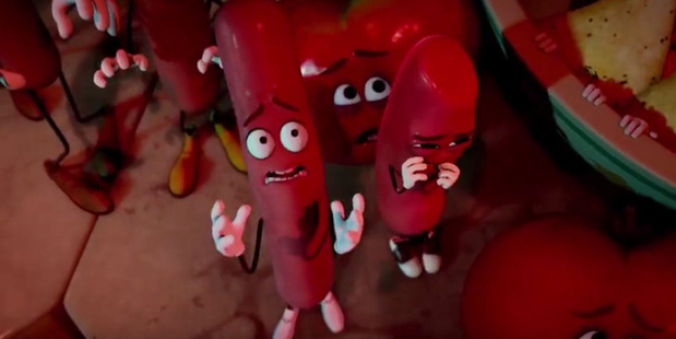 A scene from the movie Sausage Party.