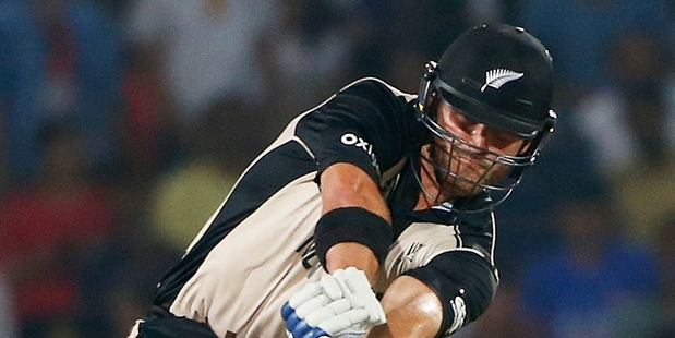 Corey Anderson made more runs against India than the rest of the top order combined. Photo / AP