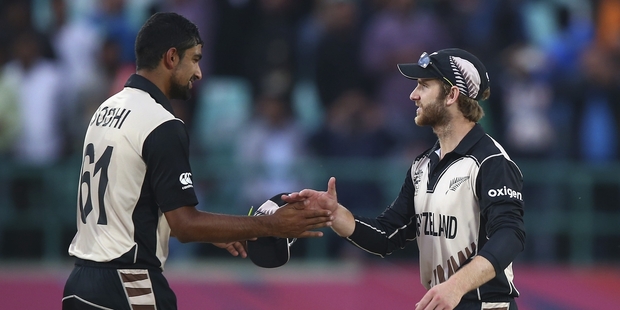 Ish Sodhi was one of three spinners used by Kane Williamson against India in a
decision that proved a key to New Zealand's victory. Photo / Getty Images