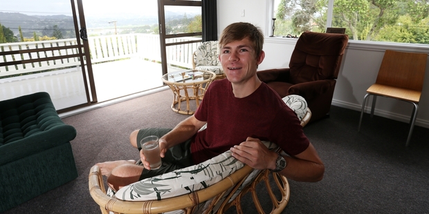 Jason Wordsworth settling down in his new home in Morningside which he bought at auction. Photo / Michael Cunningham