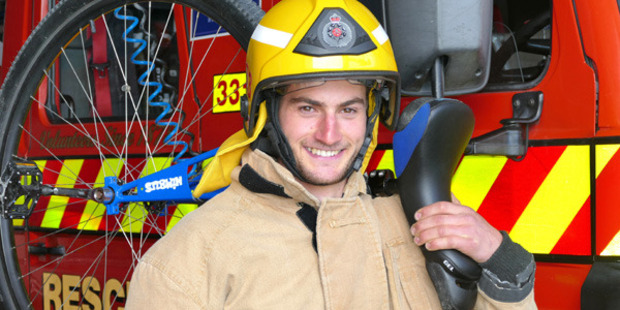 Nelson volunteer fire fighter Ethan Bruce is taking part in this Sunday's 106km Rainbow Rage mountainbiking race on a unicycle. Photo: Simon Bloomberg / Nelson Weekly