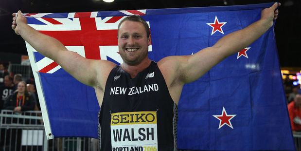 Tom Walsh celebrates. Photo / Getty