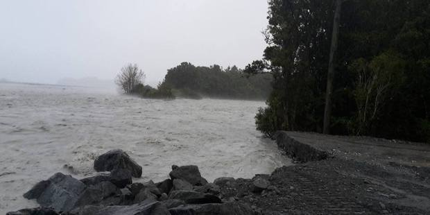 High waters cause erosion in Franz Josef. Photo / Nicolaas Bester
