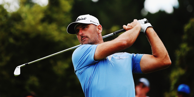 Michael Hendry of New Zealand tees off during the NZPGA Golf Championship. Photo / Getty Images
