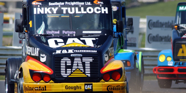 Inky Tulloch of Mataura during the New Zealand truck racing championships at Pukekohe. Photo / Getty Images