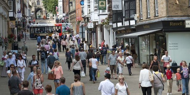 Winchester High Street shoppers.