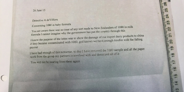 The "retraction letter". Photo / Supplied