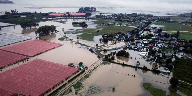 Aerial view of flooding around Riwaka, Nelson. Photo / Tim Cuff