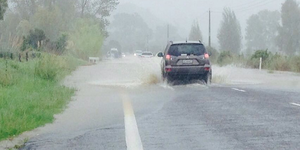 Flooding today 2km out of Whitianga in the Coromandel, south towards Tairua after wild weather lashed the country overnight. Photo / Supplied