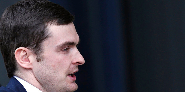 Former England soccer player Adam Johnson arrives at Bradford Crown Court. Photo / AP.