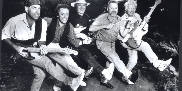 The Invaders 1991 - From Left: Brian Ringrose, Ray Columbus, Billy Kristian, Jimmy Hill and Dave Russell. Photo / Supplied