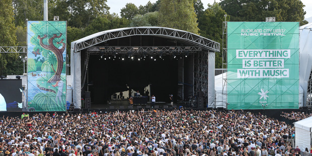 The crowd watching Action Bronson at the inaugural Auckland City Limits music festival at Western Springs, Auckland. Photo / Chris Loufte