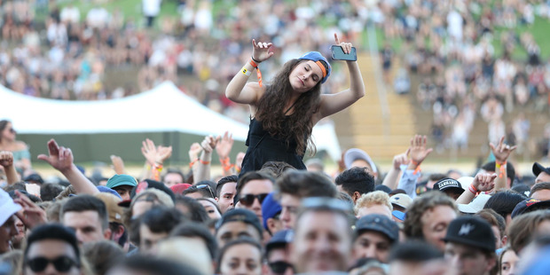 A spectator enjoys Fat Freddy's Drop at the Auckland City Limits music festival at Western Springs, Auckland. Photo / Chris Loufte