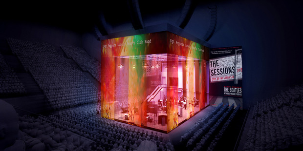 The Sessions set recreates recordings at Abbey Road Studio, the legendary base of the Fab Four. Photo / Supplied