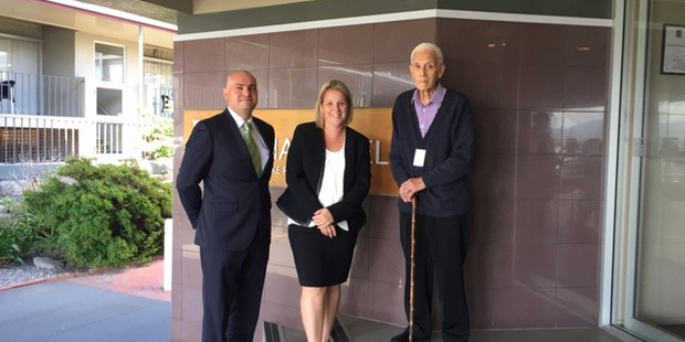 Atalo de la Rocha (Sudima Lake Rotorua Hotel Manager), Sudima Hotels & Resorts' Maree Judd and Trust deputy chairman Pita Anaru. PHOTO/SUPPLIED