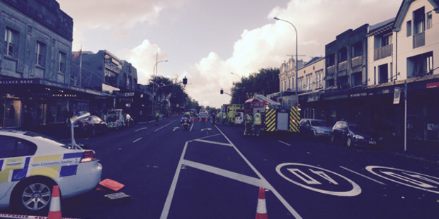 Police were called to the collision at the corner of Franklin and Ponsonby roads at 6.35pm. Photo / Supplied