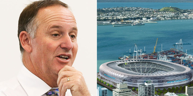 John Key is against putting public money into a waterfront stadium for Auckland.