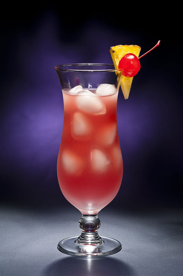 A Singapore Sling cocktail.