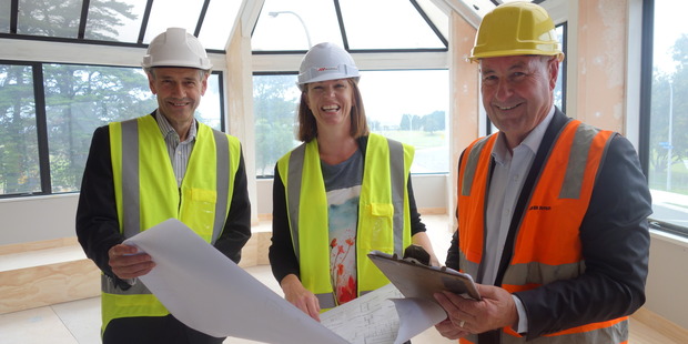 University of Waikato senior deputy Vice-Chancellor Professor Alister Jones (left), centre manager Justine Brennan and Bay Venues chief executive Gary Dawson. Photo/supplied