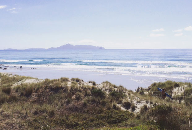 The Mangawhai Heads surf beach sparkles. Photo / Tennessy Weir