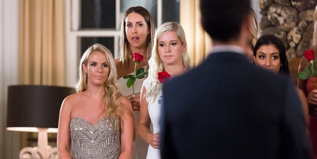 Lara Christie's (left) last rose ceremony on The Bachelor New Zealand on Tuesday night.