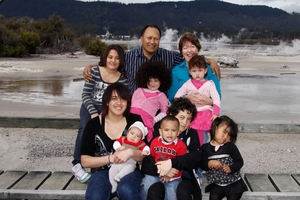 Matt Wepa (rear) with his whanau.