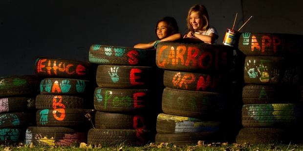 Sharlee Harris, 5, and Ruby Cameron, 6, are looking forward to the open day. Photo / Stephen Parker