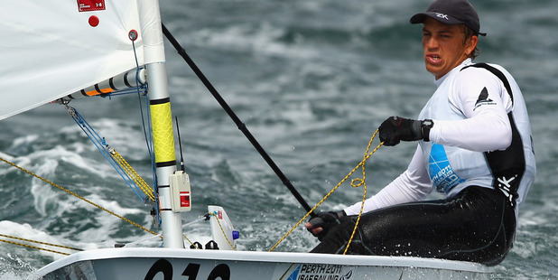 Andy Maloney competes in the Laser class. Photo / Getty Images