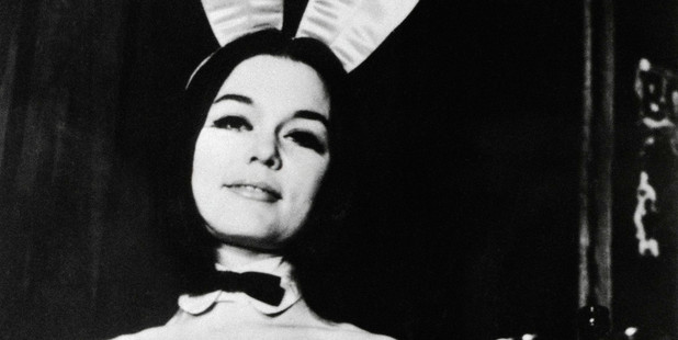 Gloria Steinem wearing a Playboy bunny costume in 1960.