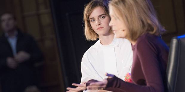 An Evening with Gloria Steinem and Emma Watson in London, Britain.