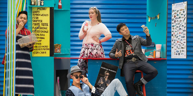 Filipe Manu, Jonathan Eyers, Katherine McIndoe and Clinton Fung in The Elixir of Love. Photo / Nick Reed