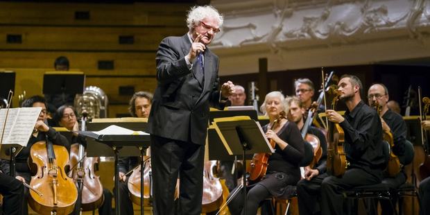 Richard Gill with the APO, set to encourage people to shed their fear of music. Photo / Adrian Malloch