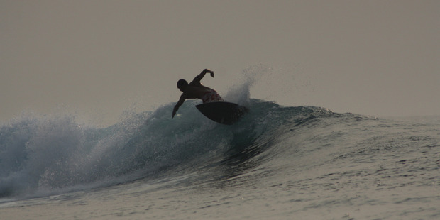 Surfing at Tikus, in Indonesia. Photo / Ben Chapman-Smith