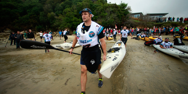 The former All Blacks captain and three teammates are taking on 60 other teams in the 2016 GODZone race, which started at Kaiteriteri beach in Tasman at midday. Photo / Getty Images