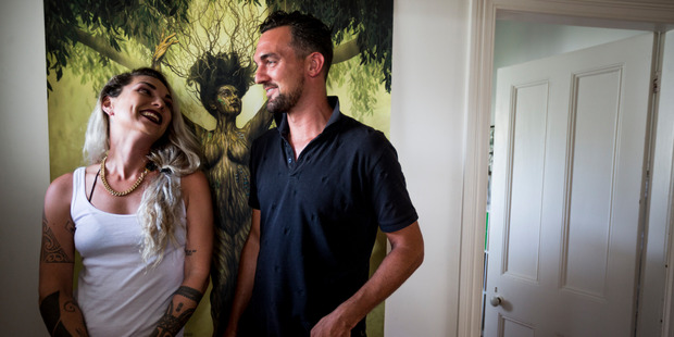 An artwork of Chris's wife and Hollie's friend Helena McAlpine who died of breast cancer. Photo / Dean Purcell