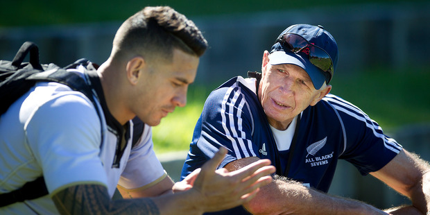 Sonny Bill Williams and All Blacks Sevens coach Gordon Tietjens.