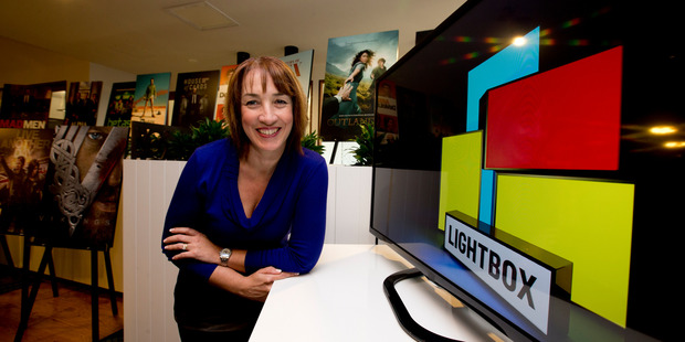 Kym Niblock - pictured launching Lightbox in 2014 - says it is not yet ready to reveal its next move. Photo / Dean Purcell