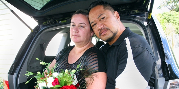 Tina Cachemaille-Beattie and Henry Beattie say they found their vehicle's window smashed and all of their wedding presents gone. Photo / Tania Whyte