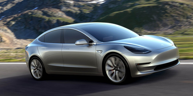 The Tesla Model 3 electric car.