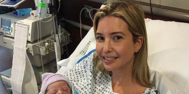 Ivanka posted a picture of herself holding the little one in hospital and added the caption: "Baby Theodore. My heart is full #grateful (sic)." Photo: Ivankatrump/Instagram